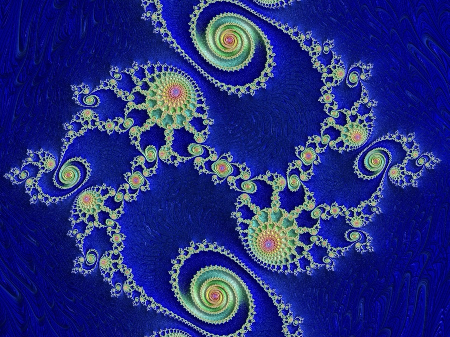Dark Blue and Green Julia Set Center